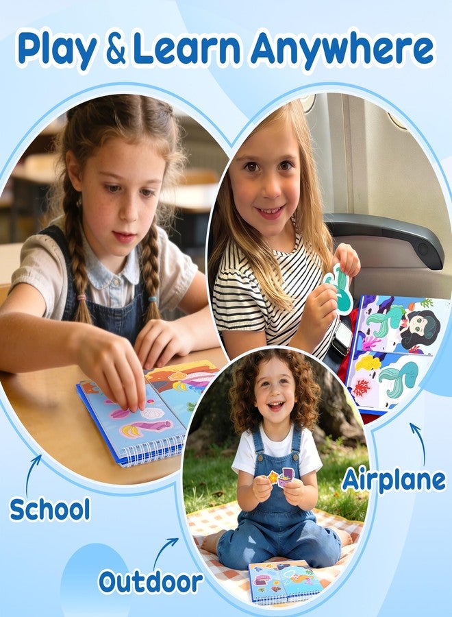 YPlus Sticker Activity Book for Kids 3+, 2 in 1 Cute Sticker & Coloring Kit with 200+ Stickers, 20 Pages, 8 Color Crayons - Educational Portable Travel Toys & Gift Idea Stocking Stuffers - Image 5